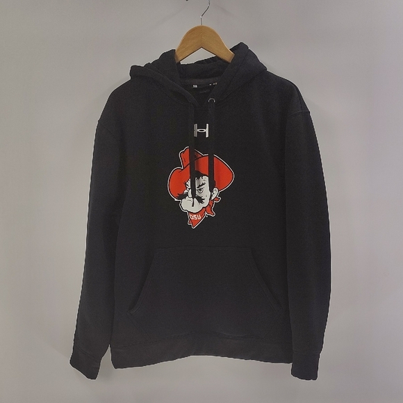 Under Armour Oklahoma State OSU Cowboys Black Hoodie Size Medium Loose - Picture 1 of 9